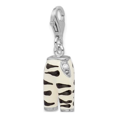 Sterling Silver CZ Zebra Pants Charm – view 5