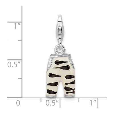 Sterling Silver CZ Zebra Pants Charm – view 6
