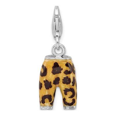 Sterling Silver CZ Leopard Pants Charm – view 4