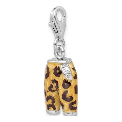 Sterling Silver CZ Leopard Pants Charm – view 5