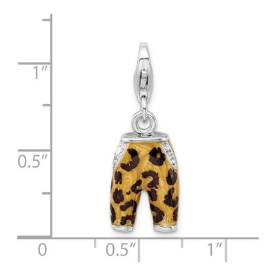 Sterling Silver CZ Leopard Pants Charm – view 6