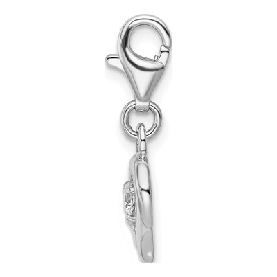 Sterling Silver CZ Heart Fancy Charm – view 3