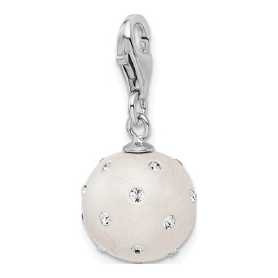 Sterling Silver Crystal 3-D Ball Charm – view 5