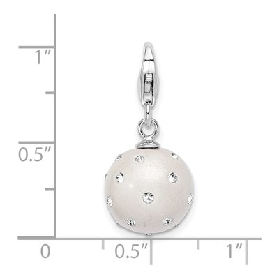 Sterling Silver Crystal 3-D Ball Charm – view 6