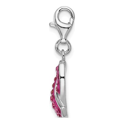 Sterling Silver Crystal Awareness Charm – view 3