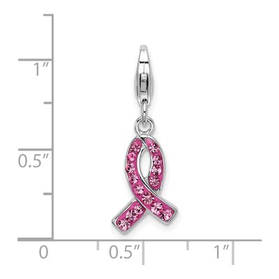 Sterling Silver Crystal Awareness Charm – view 5