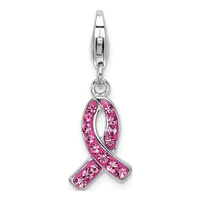 Sterling Silver Crystal Awareness Charm
