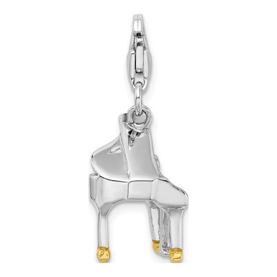Sterling Silver 3-D Enamel Piano Charm – view 4