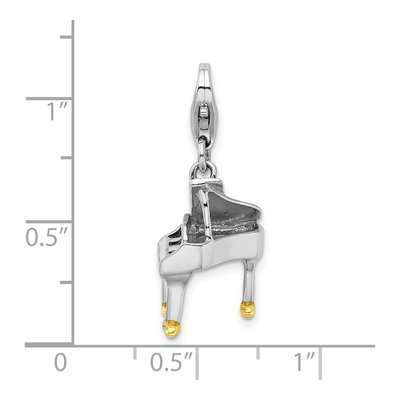 Sterling Silver 3-D Enamel Piano Charm – view 5