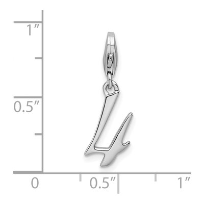 Sterling Silver Number 4 Charm – view 5
