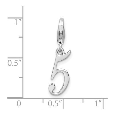Sterling Silver Number 5 Charm – view 5