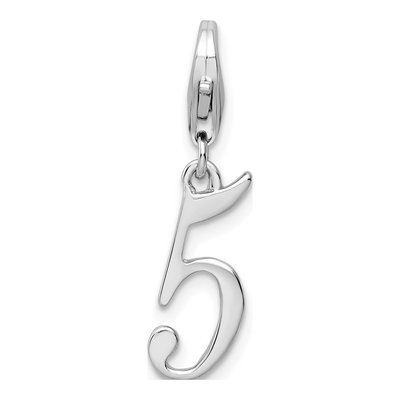 Sterling Silver Number 5 Charm