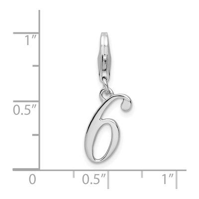 Sterling Silver Number 6 Charm – view 5