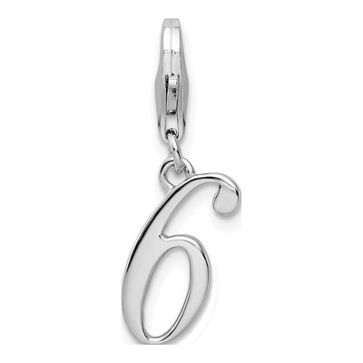 Sterling Silver Number 6 Charm