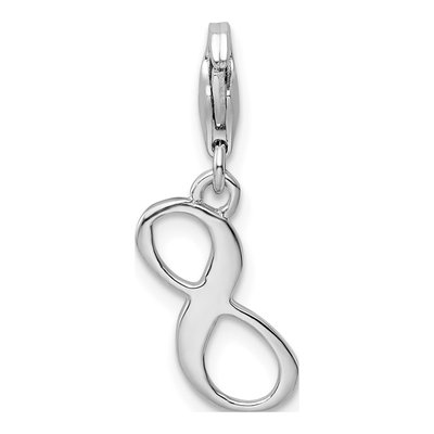 Sterling Silver Number 8 Charm – view 4