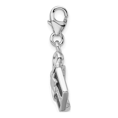 Sterling Silver Red Enamel Present Charm – view 3