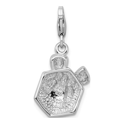 Sterling Silver Red Enamel Present Charm – view 4