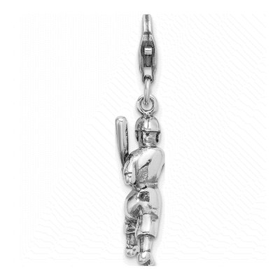 Sterling Silver 3-D Baseball Player Charm – view 4