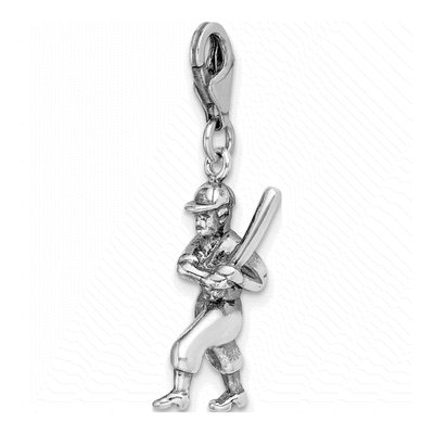 Sterling Silver 3-D Baseball Player Charm – view 5