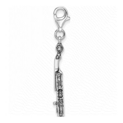 Sterling Silver 3-D Violin Charm – view 3