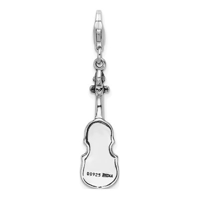 Sterling Silver 3-D Violin Charm – view 4