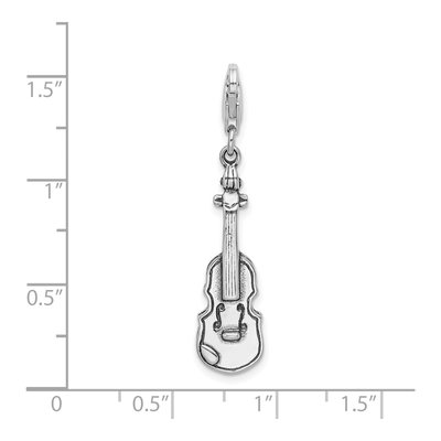 Sterling Silver 3-D Violin Charm – view 6