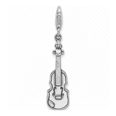 Sterling Silver 3-D Violin Charm