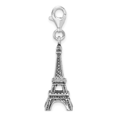 Sterling Silver CZ Eiffel Tower Charm – view 3
