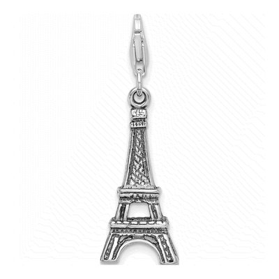 Sterling Silver CZ Eiffel Tower Charm – view 4