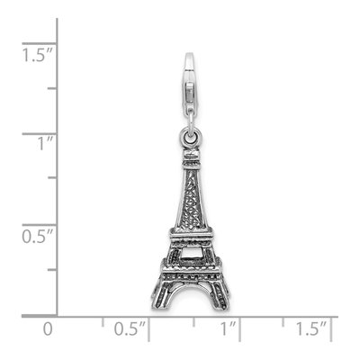 Sterling Silver CZ Eiffel Tower Charm – view 6