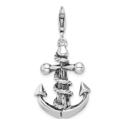 Sterling Silver Anchor Rope Charm – view 4