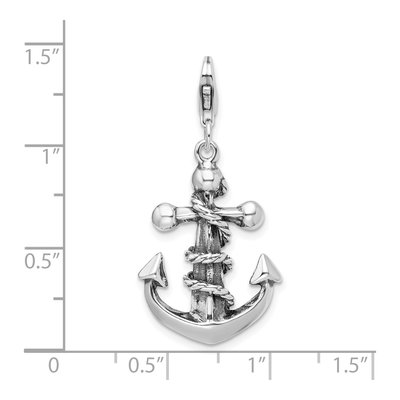 Sterling Silver Anchor Rope Charm – view 5