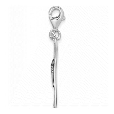 Sterling Silver 3-D Skis Charm – view 3