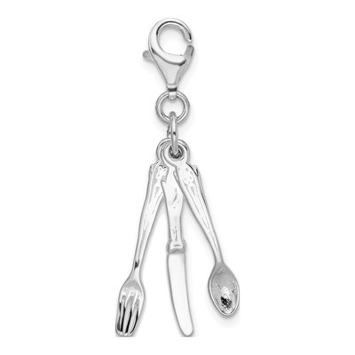 Sterling Silver 3-D Cutlery Charm – view 3