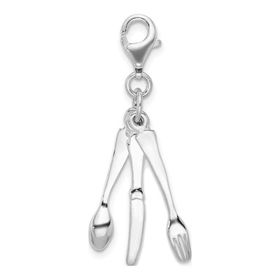 Sterling Silver 3-D Cutlery Charm – view 4