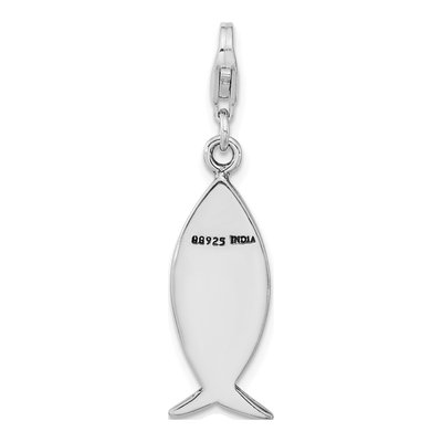 Sterling Silver WWJD Ichthus Charm – view 4