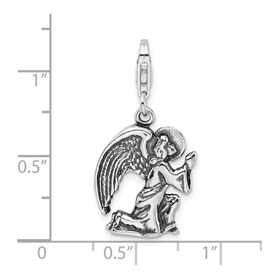 Sterling Silver 3-D Antique Kneeling Angel Charm – view 7