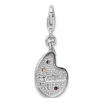 Sterling Silver CZ Artist Palette Charm – view 4