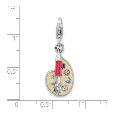 Sterling Silver CZ Artist Palette Charm – view 5