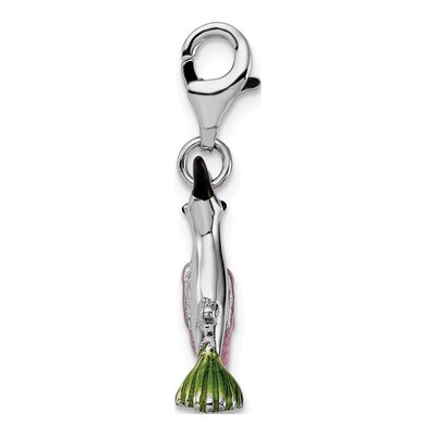 Sterling Silver Enameled Hummingbird Charm – view 3