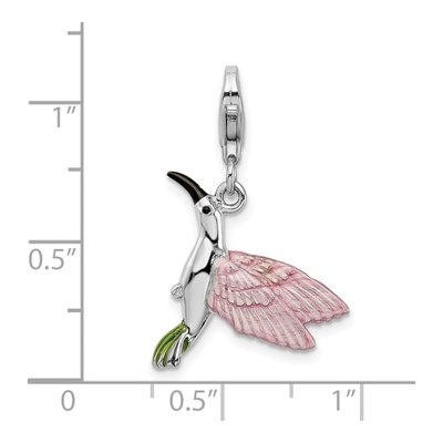 Sterling Silver Enameled Hummingbird Charm – view 5