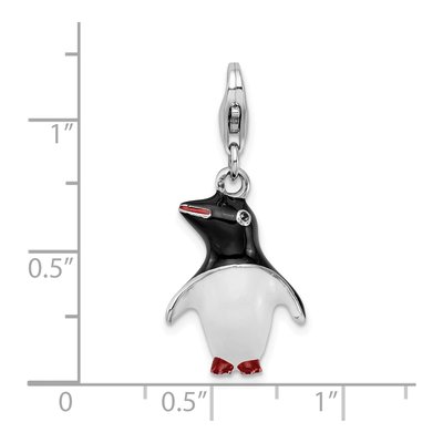 Sterling Silver Enamel Penguin Charm – view 6