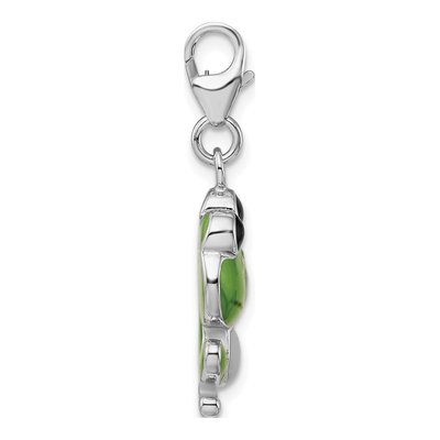 Sterling Silver Enameled Frog Charm – view 3