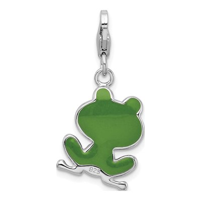 Sterling Silver Enameled Frog Charm – view 4