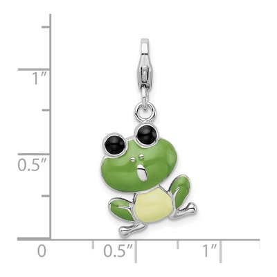 Sterling Silver Enameled Frog Charm – view 5