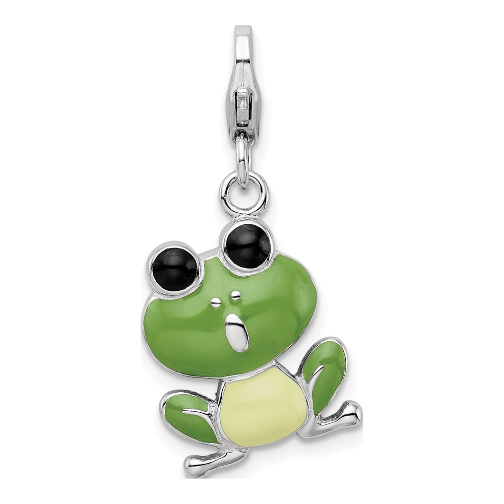 Sterling Silver Enameled Frog Charm