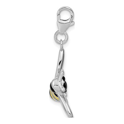 Sterling Silver Enamel Bee Charm – view 3