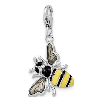 Sterling Silver Enamel Bee Charm – view 6