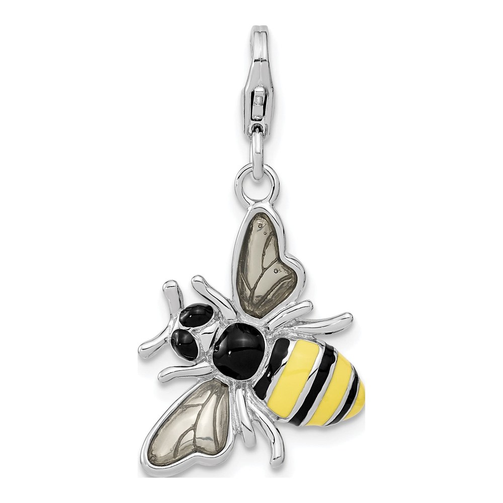 Sterling Silver Enamel Bee Charm