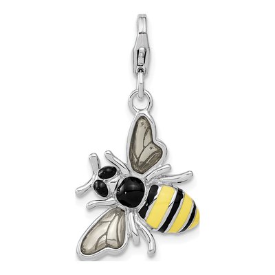 Sterling Silver Enamel Bee Charm